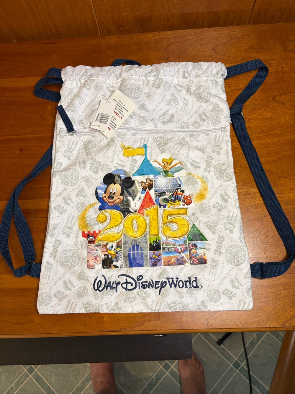 NWT  Disney Parks 2015 Walt Disney World Mickey Mouse cinch sack backpack,